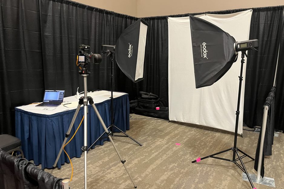 Space is required for team headshot shoots